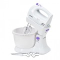 Mixer cu bol Heinner Charm HMB-350UV, 300W, 5 viteze si turbo, alb-mov