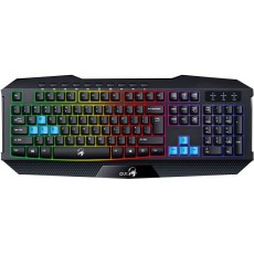 Tastatura iluminata cu fir pentru gaming Genius 31310474100 Scorpion K215, conexiune USB